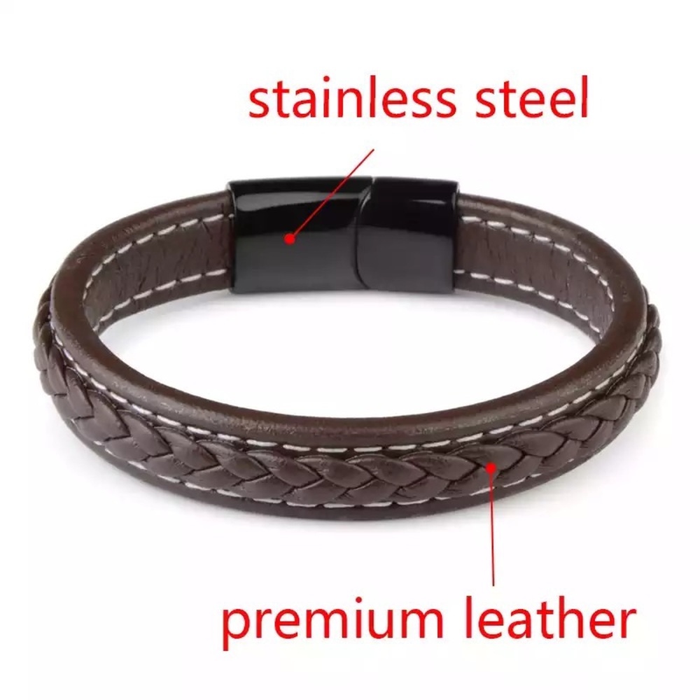 Fashion Leather Magnetic Buckle Bracelet - Picture 3 of 3